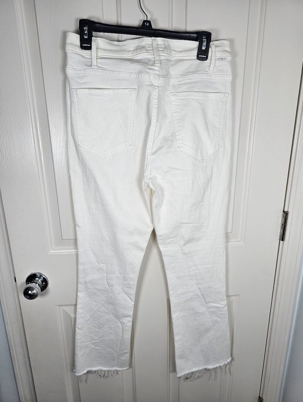 Mother The Hustler Ankle Fraw White Jeans Size 32 - Picture 4 of 7